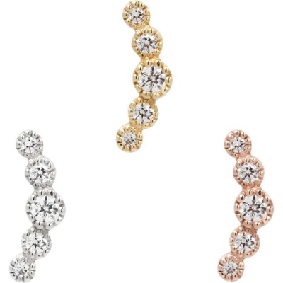 Buddha jewelry Buddha jewelry Bezzávitová koncovka piercingu Infinity ze 14 kt zlata 585/1000 se zirkony Žluté zlato