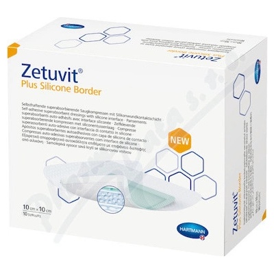 ZETUVIT PLUS SILICONE BORDER 10 X 10 CM,10 KS