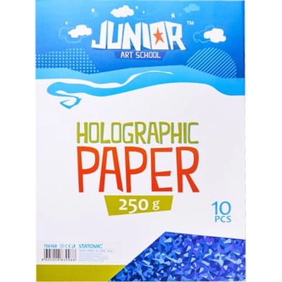 dekoračný papier a4 holografický modrý 250 g sada 10 ks