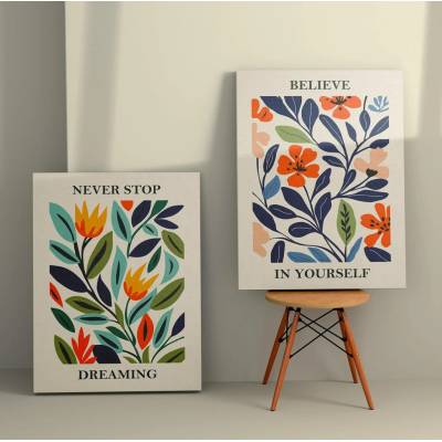 ASIR Set obrazů na plátně 2 ks ( 50 x 70 cm) Florální motivy