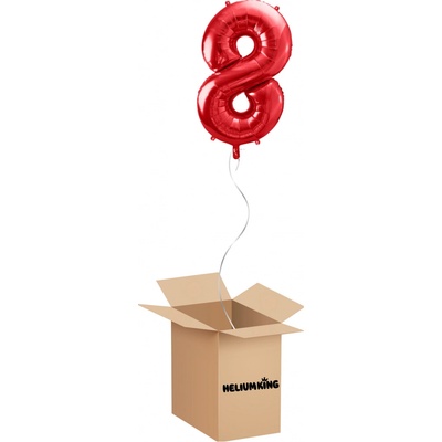 HeliumKing Balónový box Narodeninové číslo 8 červený 86 cm