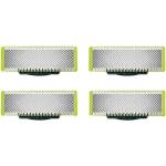 Philips Резервни ножчета PHILIPS OneBlade QP240/50, комплект 4 броя, двустранни, от неръждаема стомана, за всички дръжки OneBlade, за сухо и мокро използване (QP240/50)