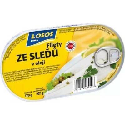 Losos sledí filety v oleji 170 g