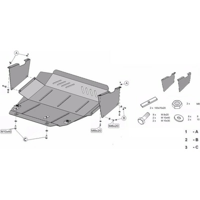 Kryt pod motor VOLKSWAGEN TRANSPORTER T4 Flatbed (70XD) all - Plech - 8595698041005