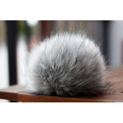 Bambule 20cm světle šedá s černými konečky
