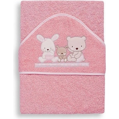 Interbaby osuška froté LOVE 100x100cm 1080 ružová