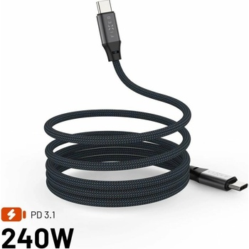 Fixed FIXDA-CC12-GR USB-C to USB-C PD, 1,2m, sivý