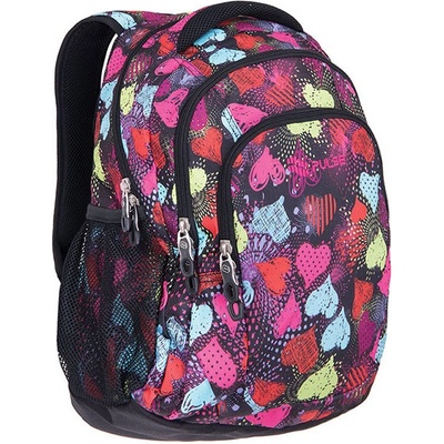 Pulse batoh Teens Patch ružovo-šedá