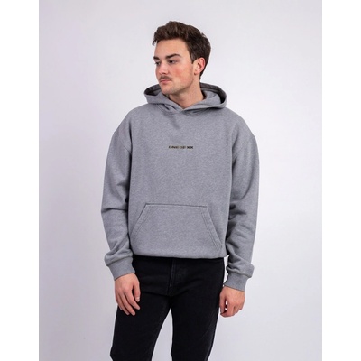 One Of XX Grey Melange Embroidered Hoodie Grey Melange