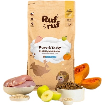 RufRuf Pure & Tasty Krůtí Light Senior 12 kg