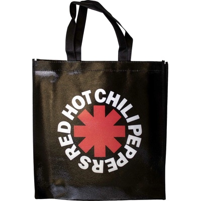 RukaHore Taška Red hot chili peppers Eco Shopper: Classic Asterisk Black Back Print Čierna