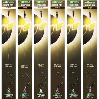 Korda hotové návazce Ready Tied Hinge Rig 25lb MT 20lb IQ veľ.4