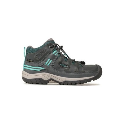 Keen dětské turistické boty Targhee Mid WP Youth Steel grey/porcelain