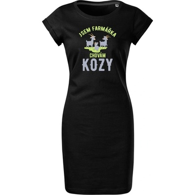 Dobrý triko tričko šaty Chovám kozy růžová