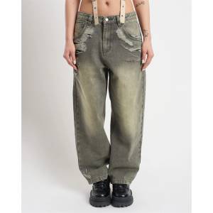 The Ragged Priest Дънки The Ragged Priest Women's Crescent Biggie Wide Leg Jeans - Grey