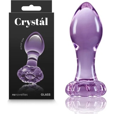 Стъклен разширител, красиво цвете, 8, 9см. - Crystal Flower Purple (NSTOYS0914)