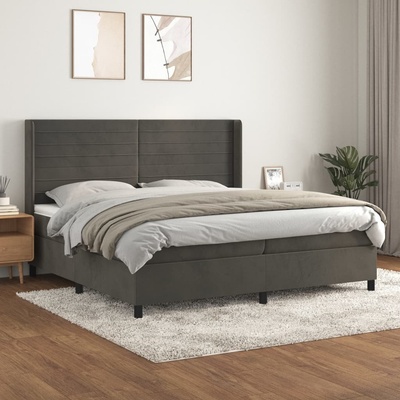 Petrashop 3132760 boxspring postel s matrací tmavě šedá samet