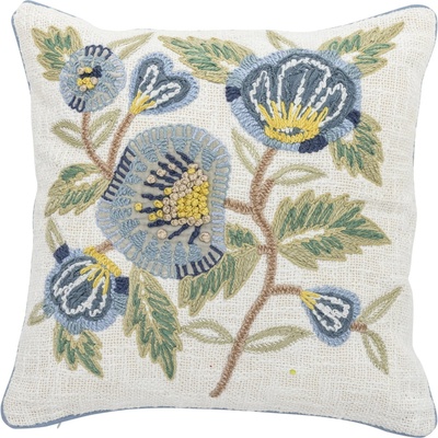 Bloomingville polštář s výšivkou Hanna Blue 45x45