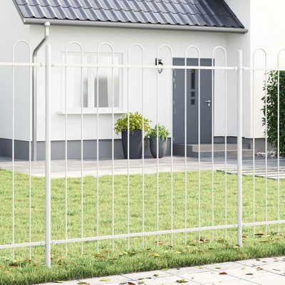 vidaXL Zahradní plot 2 pcs Bílá 3,4 x 1,5 m Práškově lakovaná ocel