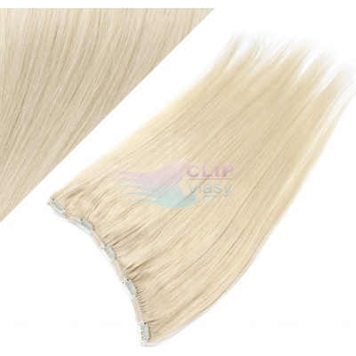 Clip in rychlopás 40cm 100% lidské vlasy - platina #60 – Zbozi.Blesk.cz