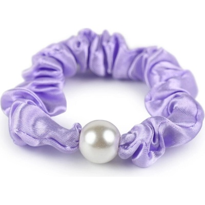 Dívčí gumička do vlasů scrunchie Busy Lizzie - Pearl lilac