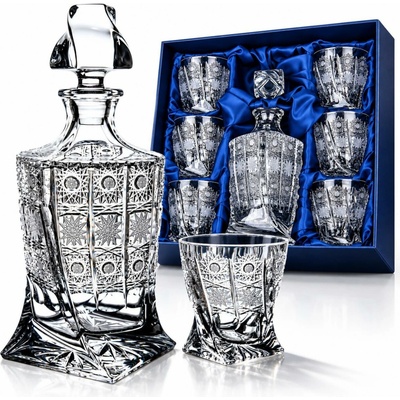Crystalite Bohemia Set na whisky Quadro 6+1 340 ml