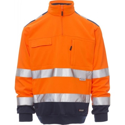Payper VISION reflexná fleecová mikina Fluorescent orange Navy blue
