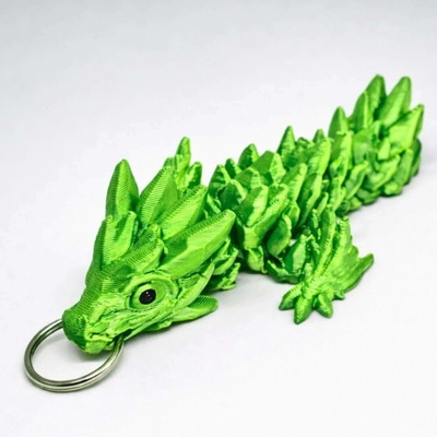 Přívěsek na klíče Svíčkománie3D 3D mládě krystalového draka dvounohého Žluto zelená lesklá