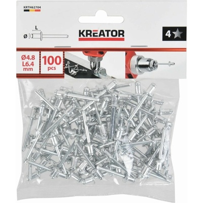 Trhací nýty 4,8x6,4mm 100ks KREATOR KRTH62704