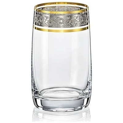 Crystalex Sklenice na nealko Ideál s dekorem Exclusive platinum 6 x 250 ml