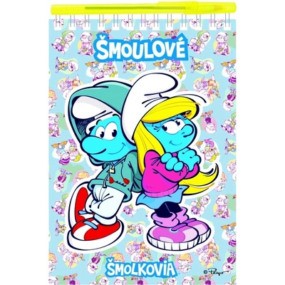 Psací sada Blok A5 + kuličkové pero Šmoulové
