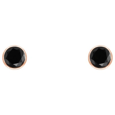 Eppi Minimalistické bezel náušnice s čiernymi diamantmi Viosa E36762