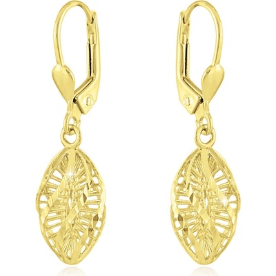 Gemmax Moderní zlaté visací náušnice Spirály GLEYN-35081