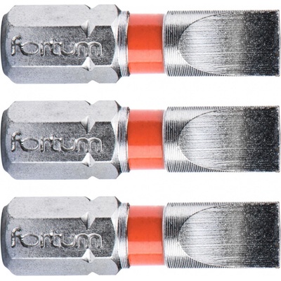 hrot plochý sada 3ks, 6 x 25mm, S2 FORTUM-KITO