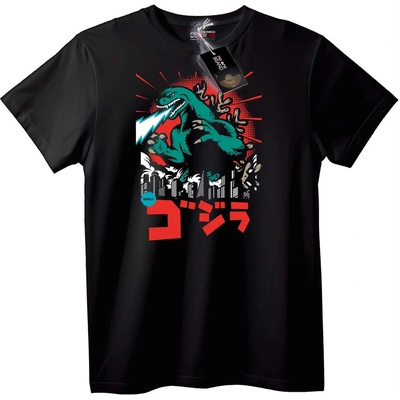 NOONEBRAND Тениска Godzilla - Разрушение в града - S, Black