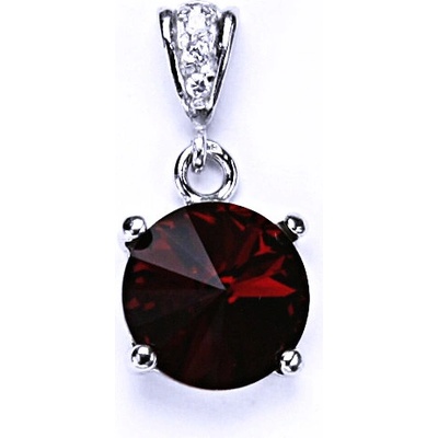 Čištín Stříbrný přívěšek s krystalem Swarovski Rivoli barva SiamP 1188/2
