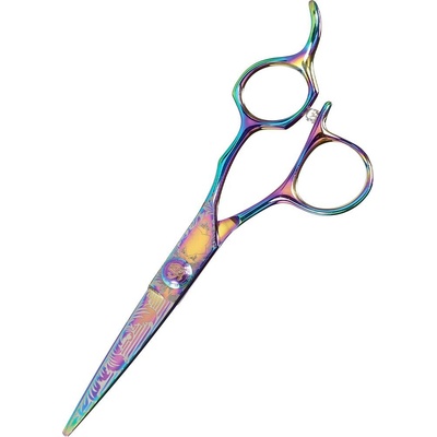 Sibel Cisoria Pink Rainbow Kadeřnické nůžky 5,5" duhové s ornamenty – Zboží Dáma