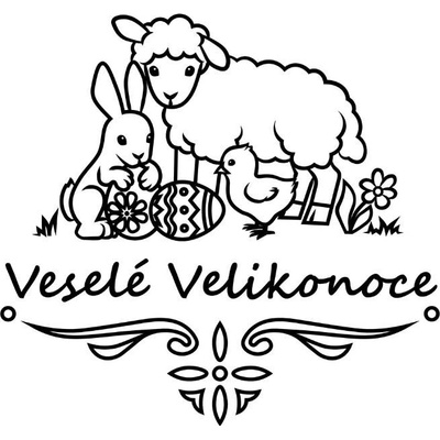 Velikonoční nažehlovací motiv Velikost: L, Vzor: 1, Barva potisku: tmavě šedá