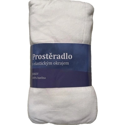 Jerry Fabrics Prostěradlo Jersey Bílé Bavlna 180x200