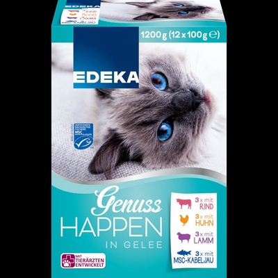 EDEKA pro kočky v želé 12 ks, 1200 g