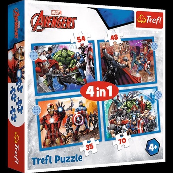 Trefl - Puzzle 4v1 Hero Avengers - 1 - 39 piese