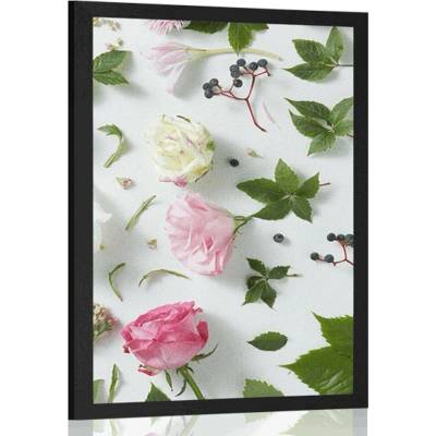 Plakát nádherné zátiší z květin - 40x60 black