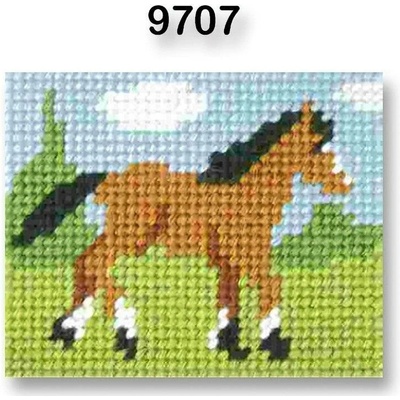 VTC Vyšívací sada s předtištěným motivem 70262/9707 koník zelená 17x20,5cm