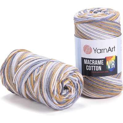 Yarn Art Macrame Cotton VR 918 krémová, béžová, modrá, šedá, hnědá