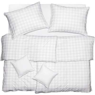 SCANquilt Obliečky JERSEY kocka sivá 140x200 70x90