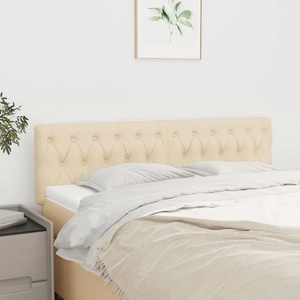 vidaXL Табла за легло, кремава, 144x7x78/88 см, плат (346345)