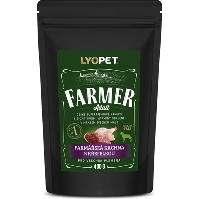 Lyopet Farmer Adult kachna s křepelkou bezobilné 0,4 kg