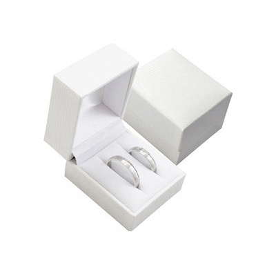 Šperky4U Bílá koženková krabička na snubní prsteny KR0065-WH – Zboží Mobilmania