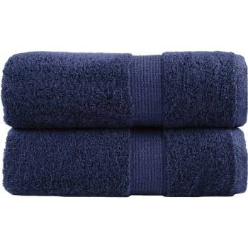 vidaXL Премиум кърпи за гости SOLUND 2 бр. тъмносини 30x50 см 600 г/м2 (137254)