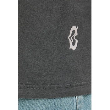 Samsoe Samsoe Памучна тениска Samsoe Samsoe SASWIRL в сиво с принт U25200007 (U25200007)